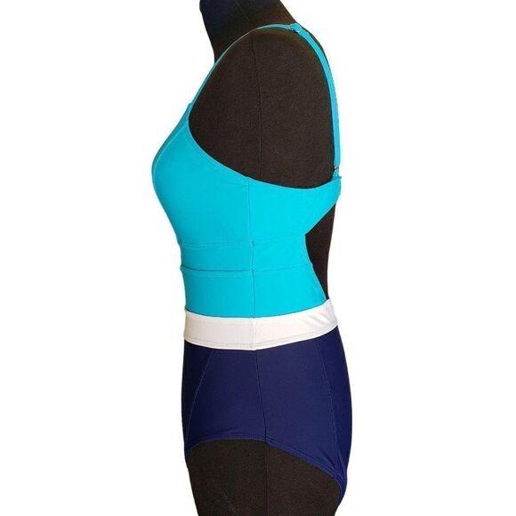 Women's Swimsuit One Piece Small Teal Swimwear Bathing Suit - Picture 3 of 8